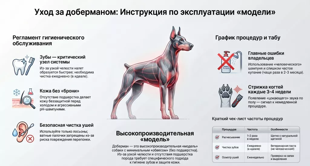Уход Доберман
