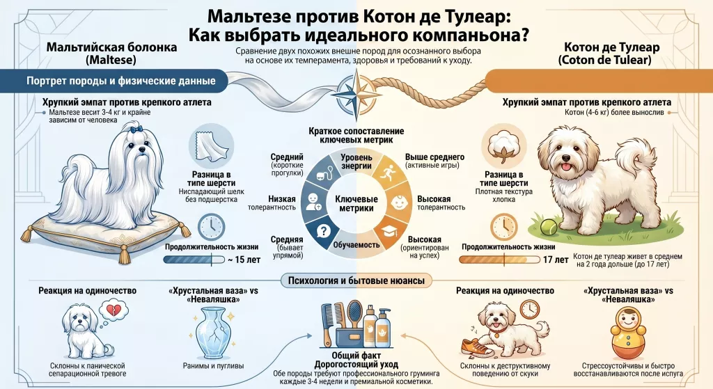 Мальтийская болонка vs Котон де Тулеар сравнение пород