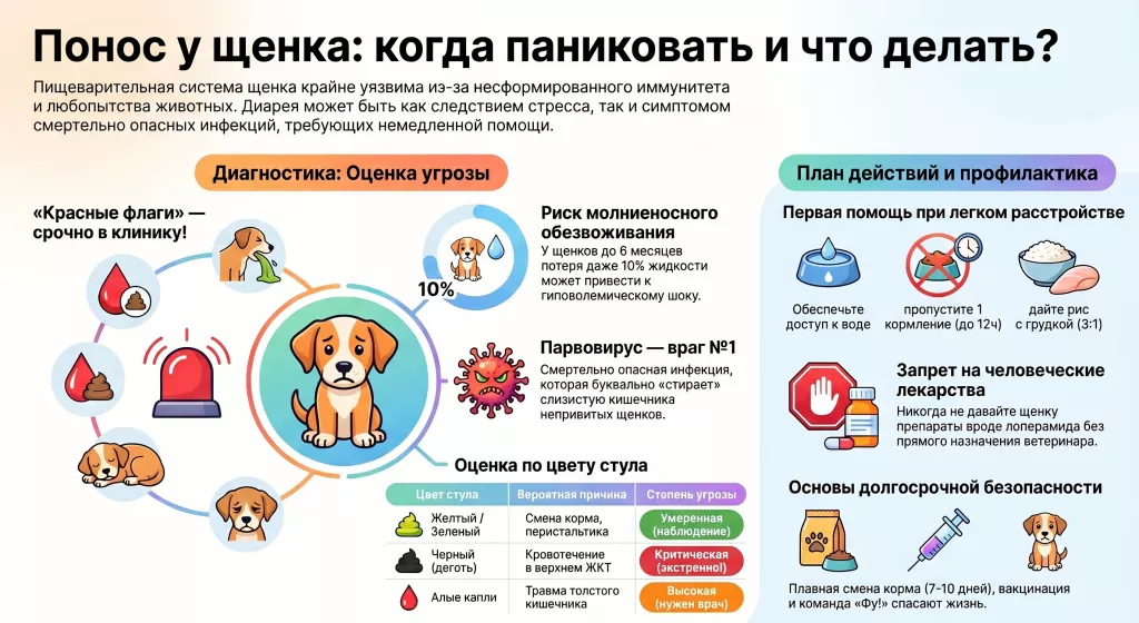Все что нужно знать понос у щенка причины жидкого стула и что делать